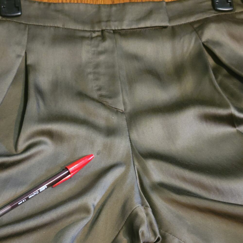 Emporio Armani Brown Silk Blend Wide Leg Pleated Pants 46 US 12 - Picture 6 of 10